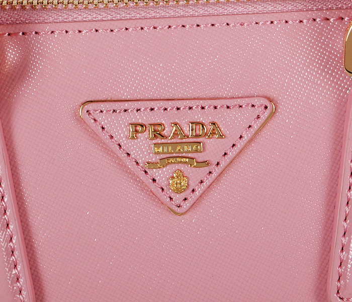 2014 Prada Shiny Saffiano Leather Two Handle Bag BL0838 pink for sale - Click Image to Close